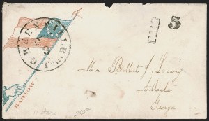 Sale 1262, Lot 402, C.S.A. Handstamped Paid and Due Markings