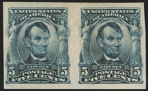 Sale 1268, Lot 293, 1902-08 Issues (Scott 300-320), 5c Blue, Imperforate (315) Sale 1268, Lot 293, 1902-08 Issues (Scott 300-320)