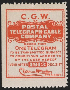 Sale 1285, Lot 2290, Telegraph Stamps