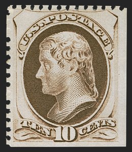 Sale 1288, Lot 113, 1875 Continental Bank Note Co. Hard Paper Special Printing (Scott 167-181)