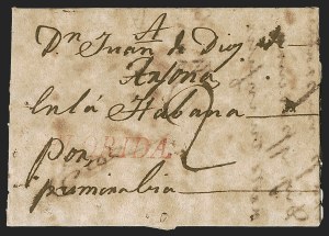 Sale 1289, Lot 502, Colonial Florida, Free Franks and Autographs