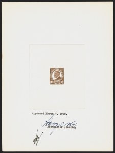 Sale 1290, Lot 1030, Essays, Proofs and Specimens