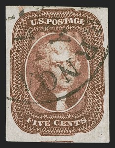 Sale 1290, Lot 1085, 1851-56 Issue (Scott 5-17)