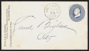 Sale 1290, Lot 1630, Postal Stationery from the Venn Estate, 1853 thru 1874 Issues