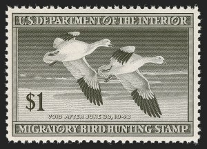 Sale 1290, Lot 1771, Hunting Permits, the "Lifemates" #1 P.S.E. Set Registry