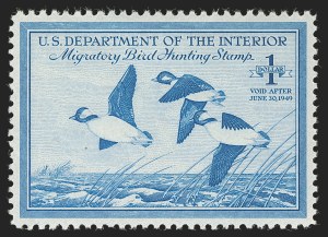 Sale 1290, Lot 1772, Hunting Permits, the "Lifemates" #1 P.S.E. Set Registry