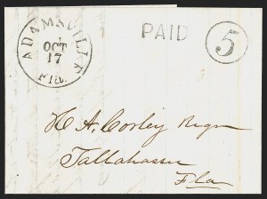 Sale 1291, Lot 440, Florida in the Civil War: Towns and Handstamped Paid