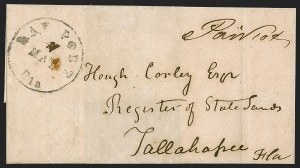 Sale 1291, Lot 442, Florida in the Civil War: Towns and Handstamped Paid