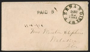 Sale 1291, Lot 447, Florida in the Civil War: Towns and Handstamped Paid