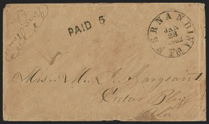 Sale 1291, Lot 450, Florida in the Civil War: Towns and Handstamped Paid