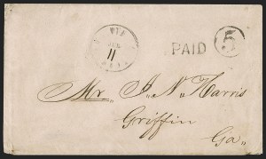 Sale 1291, Lot 453, Florida in the Civil War: Towns and Handstamped Paid