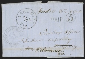 Sale 1291, Lot 456, Florida in the Civil War: Towns and Handstamped Paid