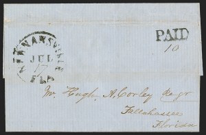 Sale 1291, Lot 461, Florida in the Civil War: Towns and Handstamped Paid
