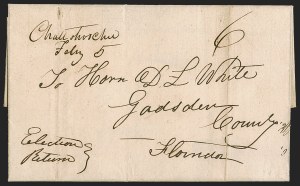 Sale 1291, Lot 47, Florida Postal History: Territorial Period (A-Q)