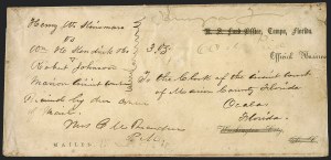 Sale 1291, Lot 474, Florida in the Civil War: Towns and Handstamped Paid