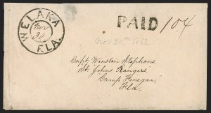 Sale 1291, Lot 483, Florida in the Civil War: Towns and Handstamped Paid