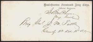 Sale 1291, Lot 575, Civil War Military Mails: Union Military and Govt. Figures