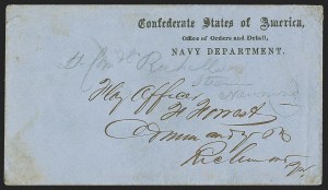Sale 1291, Lot 592, Civil War Military Mails: Confederate Military and Govt. Figures