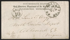 Sale 1291, Lot 603, Civil War Military Mails: Confederate Military and Govt. Figures