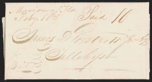 Sale 1291, Lot 61, Florida Postal History: Territorial Period (A-Q)
