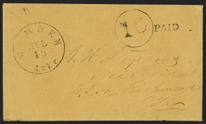 Sale 1291, Lot 620, Handstampled Paid and Due Markings