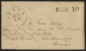 Sale 1291, Lot 621, Handstampled Paid and Due Markings