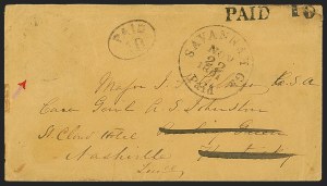 Sale 1291, Lot 622, Handstampled Paid and Due Markings