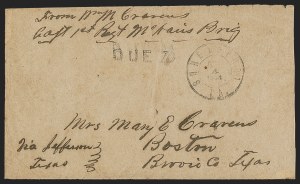 Sale 1291, Lot 624, Handstampled Paid and Due Markings