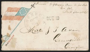 Sale 1291, Lot 631, Handstampled Paid and Due Markings