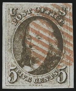 Sale 905, Lot 1134, 1847 Issue, 5c Red Brown (1) Sale 905, Lot 1134, 1847 Issue