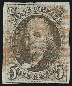 Sale 905, Lot 1158, 1847 Issue, 5c Brown (1) Sale 905, Lot 1158, 1847 Issue