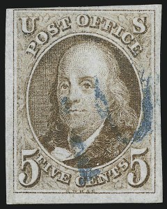 Sale 905, Lot 1190, 1847 Issue, 5c Red Brown (1) Sale 905, Lot 1190, 1847 Issue