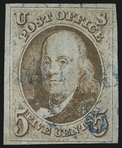 Sale 905, Lot 1199, 1847 Issue, 5c Red Brown (1) Sale 905, Lot 1199, 1847 Issue
