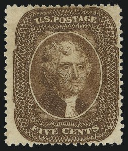 Sale 905, Lot 1374, 1857-60 Issue, 5c Orange Brown, Ty. II (30) Sale 905, Lot 1374, 1857-60 Issue