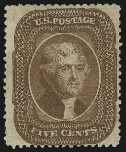 Sale 905, Lot 1375, 1857-60 Issue, 5c Orange Brown, Ty. II (30) Sale 905, Lot 1375, 1857-60 Issue