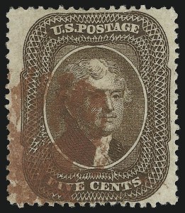 Sale 905, Lot 1384, 1857-60 Issue, 5c Brown, Ty. II (30A) Sale 905, Lot 1384, 1857-60 Issue
