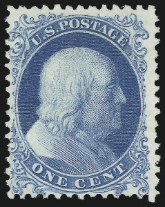 Sale 905, Lot 1423, 1875 Reprint of 1857-60 Issue, 1c Bright Blue, Reprint (40) Sale 905, Lot 1423, 1875 Reprint of 1857-60 Issue