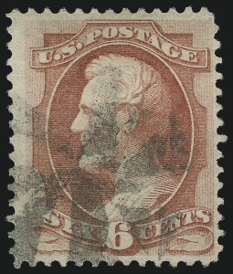 Sale 905, Lot 1766, 1870-88 Bank Note Issues (National Grills, Scott 134 thru 144), 6c Carmine, Grill (137) Sale 905, Lot 1766, 1870-88 Bank Note Issues (National Grills, Scott 134 thru 144)