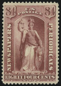 Sale 905, Lot 3477, Newspapers and Periodicals, 84c Red, 1879 Issue (PR69) Sale 905, Lot 3477, Newspapers and Periodicals