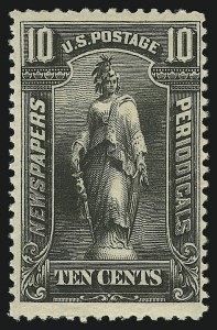 Sale 905, Lot 3539, Newspapers and Periodicals, 10c Black, 1895 Issue (PR105) Sale 905, Lot 3539, Newspapers and Periodicals