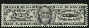 Sale 905, Lot 3646, Private Die Proprietary Stamps, Dr. A. W. Chase, Son & Co., 4c Black, Silk Paper (RS55b) Sale 905, Lot 3646, Private Die Proprietary Stamps