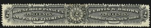 Sale 905, Lot 3651, Private Die Proprietary Stamps, Curtis & Brown, 2c Black, Silk Paper (RS70b) Sale 905, Lot 3651, Private Die Proprietary Stamps