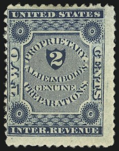 Sale 905, Lot 3659, Private Die Proprietary Stamps, A. L. Helmbold's, 2c Blue, Watermarked (RS110d) Sale 905, Lot 3659, Private Die Proprietary Stamps