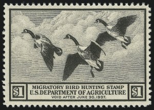Sale 905, Lot 3732, Hunting Permits, $1.00 1936 Hunting Permit (RW3) Sale 905, Lot 3732, Hunting Permits