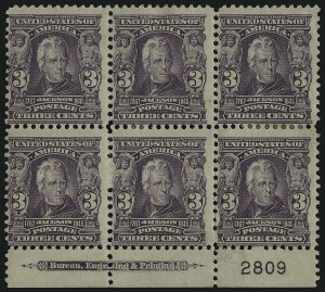 Sale 914, Lot 1232, 1902-08 Issues (Scott 300 thru 320), 3c Bright Violet (302) Sale 914, Lot 1232, 1902-08 Issues (Scott 300 thru 320)