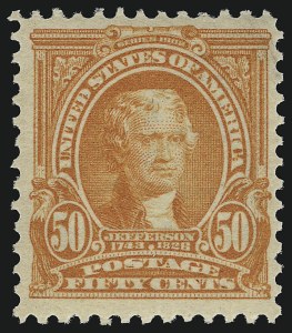 Sale 914, Lot 1247, 1902-08 Issues (Scott 300 thru 320), 50c Orange (310) Sale 914, Lot 1247, 1902-08 Issues (Scott 300 thru 320)