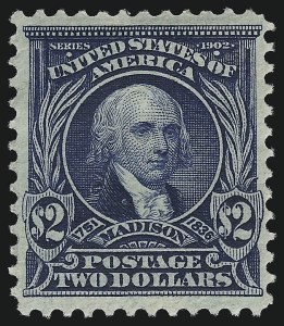 Sale 914, Lot 1271, 1902-08 Issues (Scott 300 thru 320), $2.00 Dark Blue (312) Sale 914, Lot 1271, 1902-08 Issues (Scott 300 thru 320)