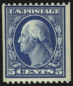 Sale 914, Lot 1366, 1908-09 Washington-Franklin Issues (Scott 331 thru 356), 5c Blue, Coil (351) Sale 914, Lot 1366, 1908-09 Washington-Franklin Issues (Scott 331 thru 356)