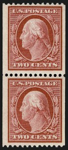 Sale 914, Lot 1437, 1908-12 Issues (Scott 367 to 396), 2c Carmine, Coil (386) Sale 914, Lot 1437, 1908-12 Issues (Scott 367 to 396)