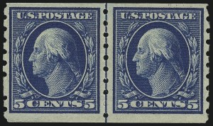 Sale 914, Lot 1478, 1908-12 Issues (Scott 367 to 396), 5c Blue, Coil (396) Sale 914, Lot 1478, 1908-12 Issues (Scott 367 to 396)